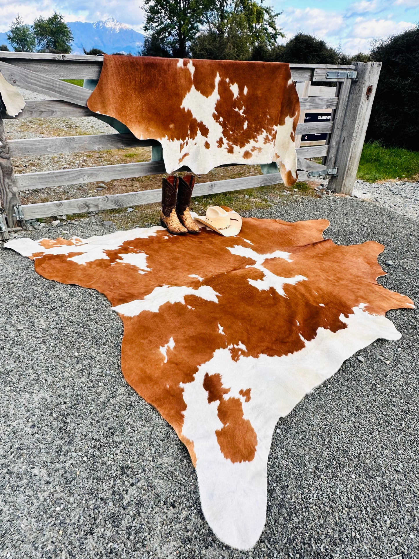 STUNNING XTRA LARGE NZ MADE COWHIDE RUG